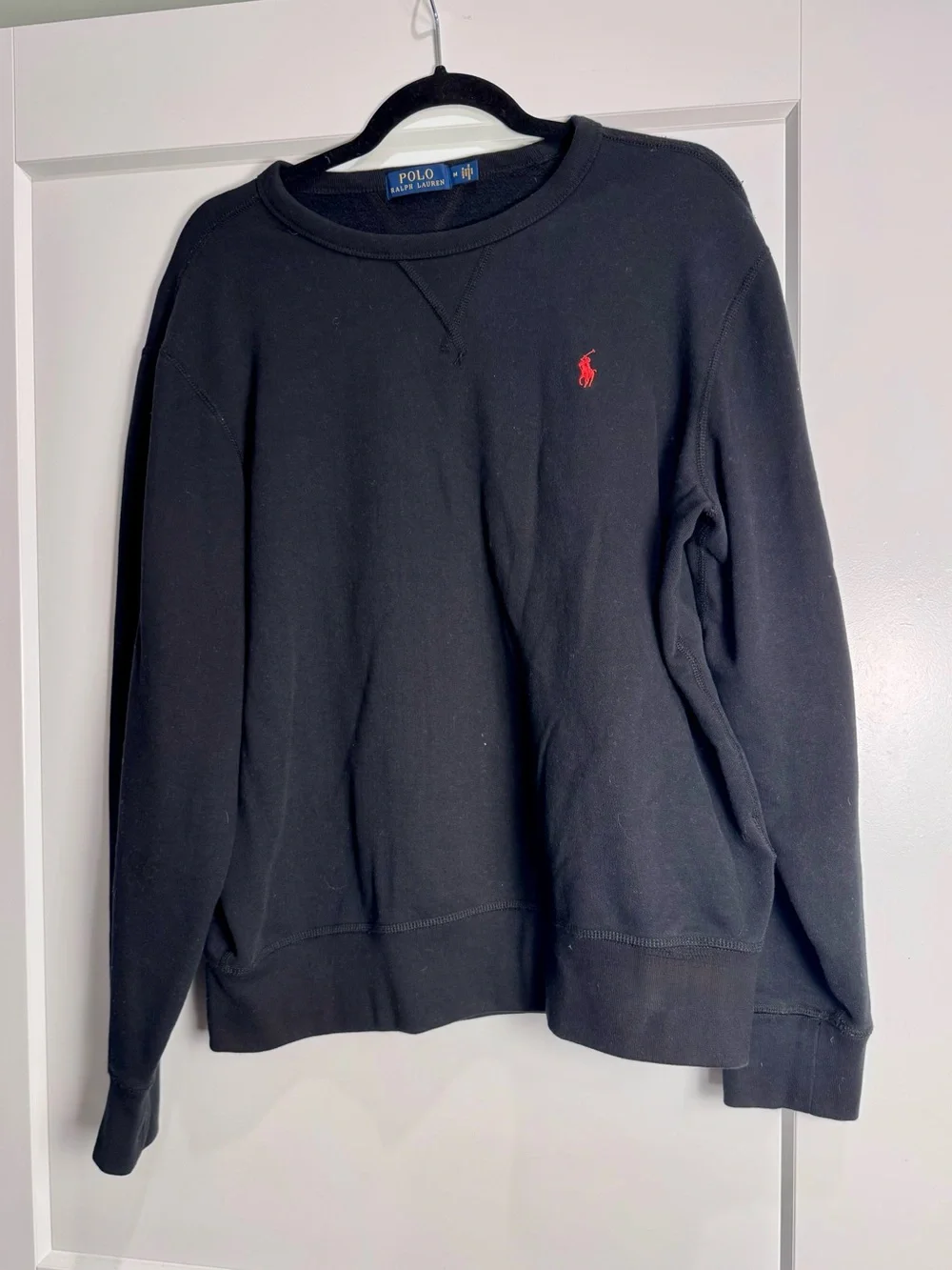 Polo Ralph Lauren Black Crewneck Sweatshirt Red Pony